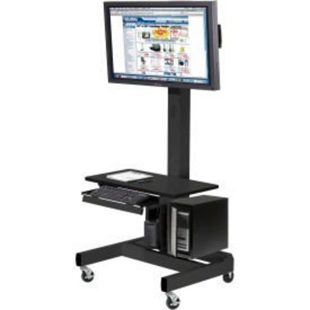 GLOBAL EQUIPMENT Orbit Mobile LCD/Plasma Cart, Black 239192BBK